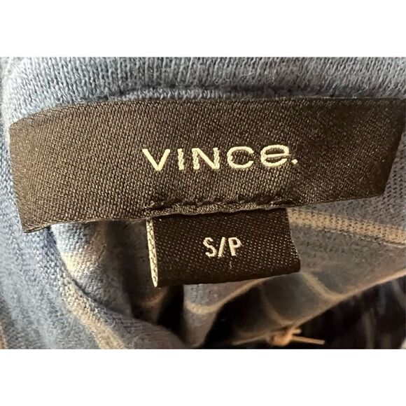 Vince Long Sleeve Blue Striped Hooded Cotton T NWT Size Small - Picture 5 of 8